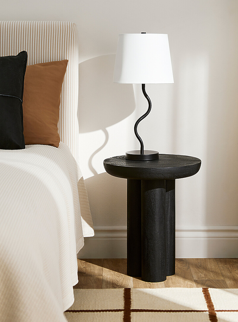 Cylindrical Base Retro-Modern Accent Table