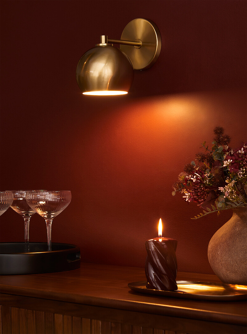 Sleek spehrical shade wall sconce product image (primary)