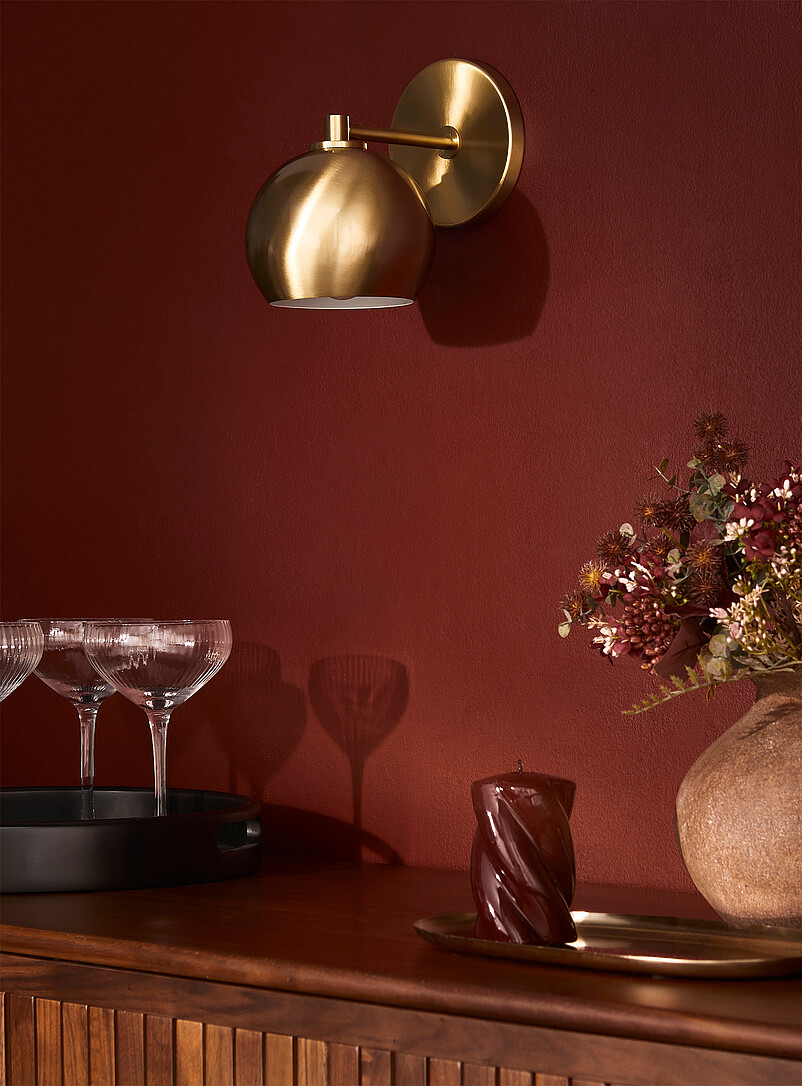Sleek spehrical shade wall sconce product image 2
