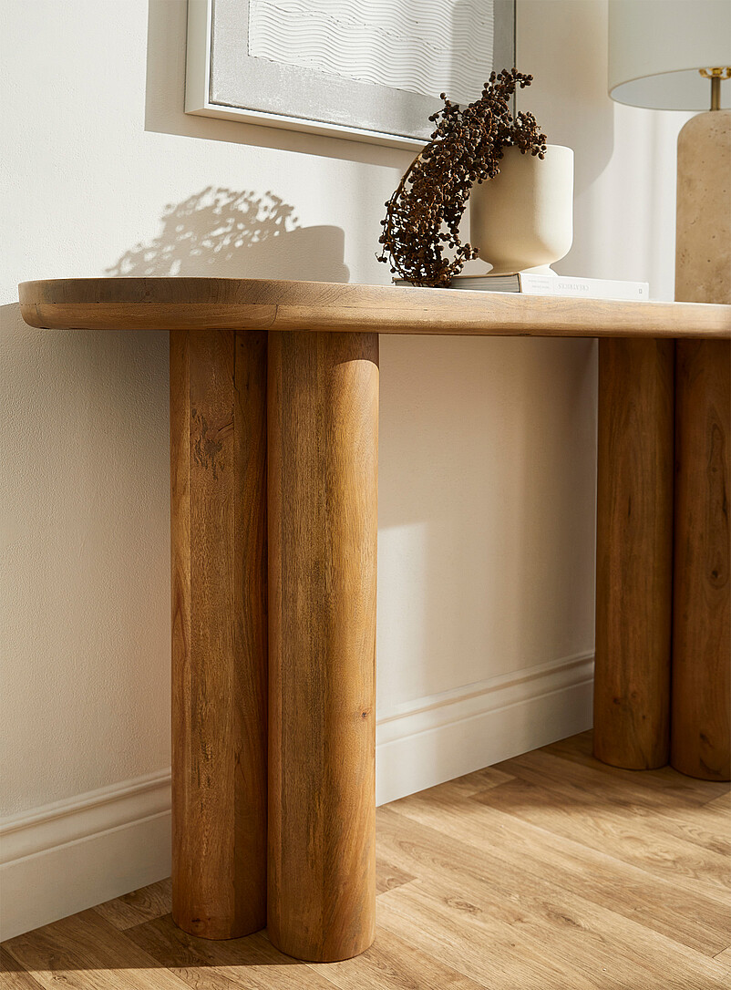 Cylindrical base retro-modern console table product image 2