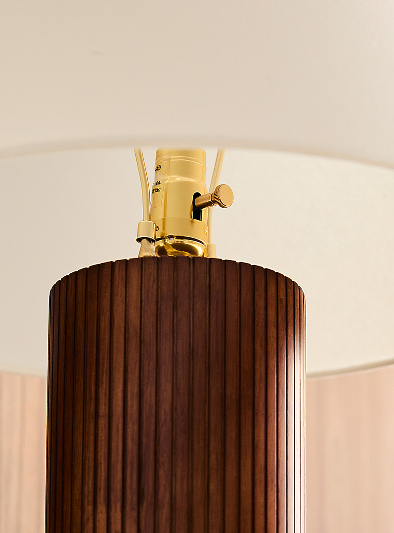 Grooved walnut table lamp product image 3