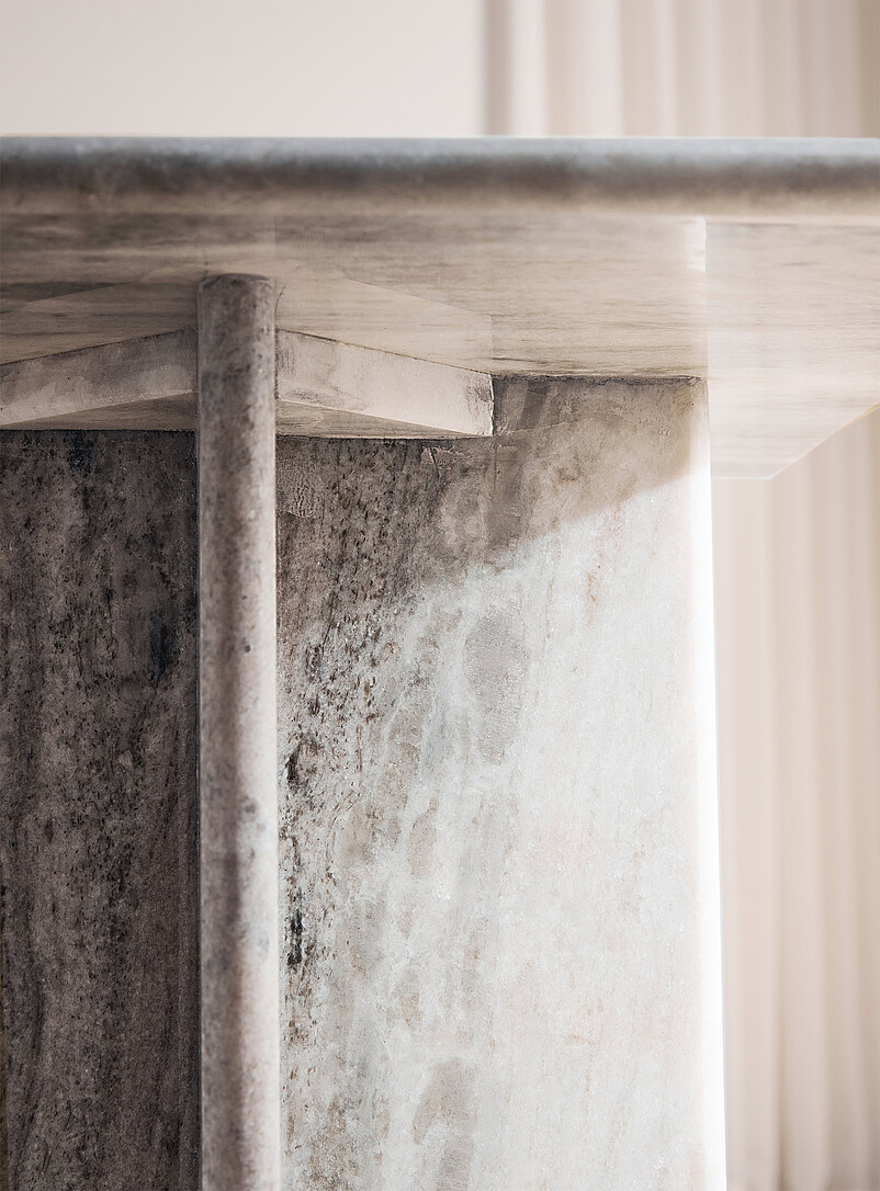 Natural marble square side table product image 3