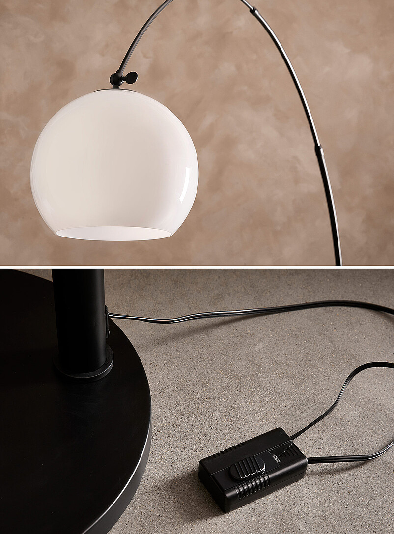 Black arched floor lamp product image 3