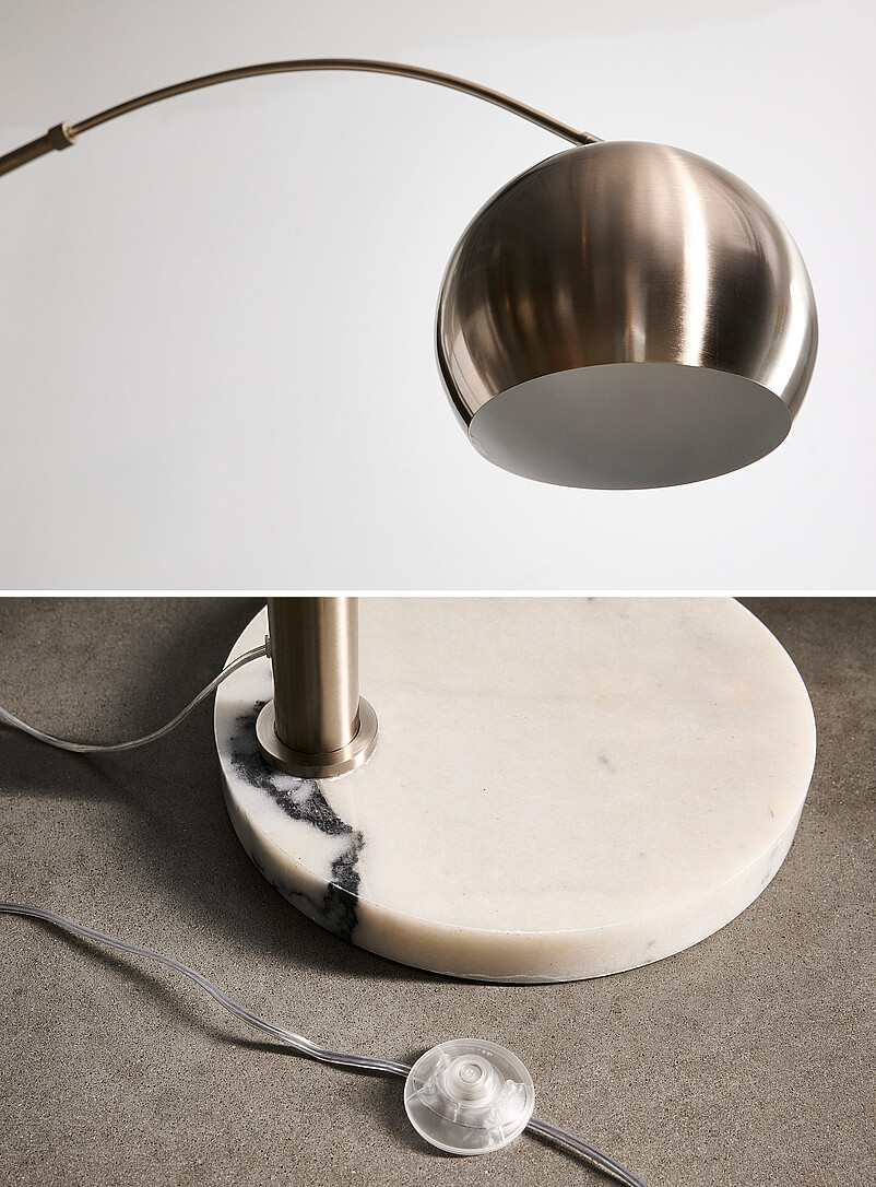 Silver curved floor lamp product image 3