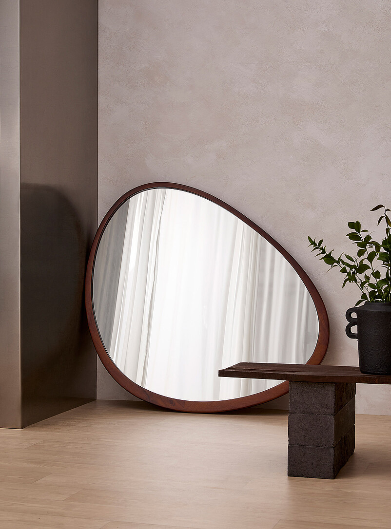 Natural curves solid wood mirror product image (primary)