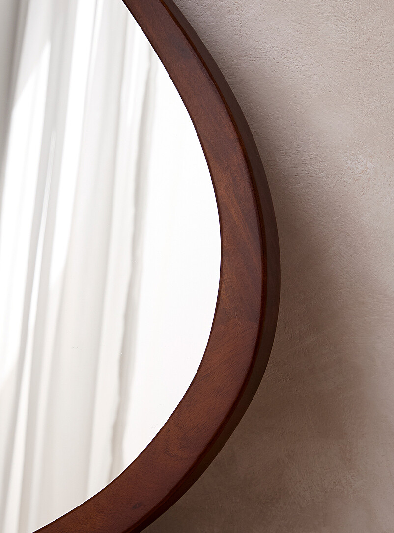 Natural curves solid wood mirror product image 2