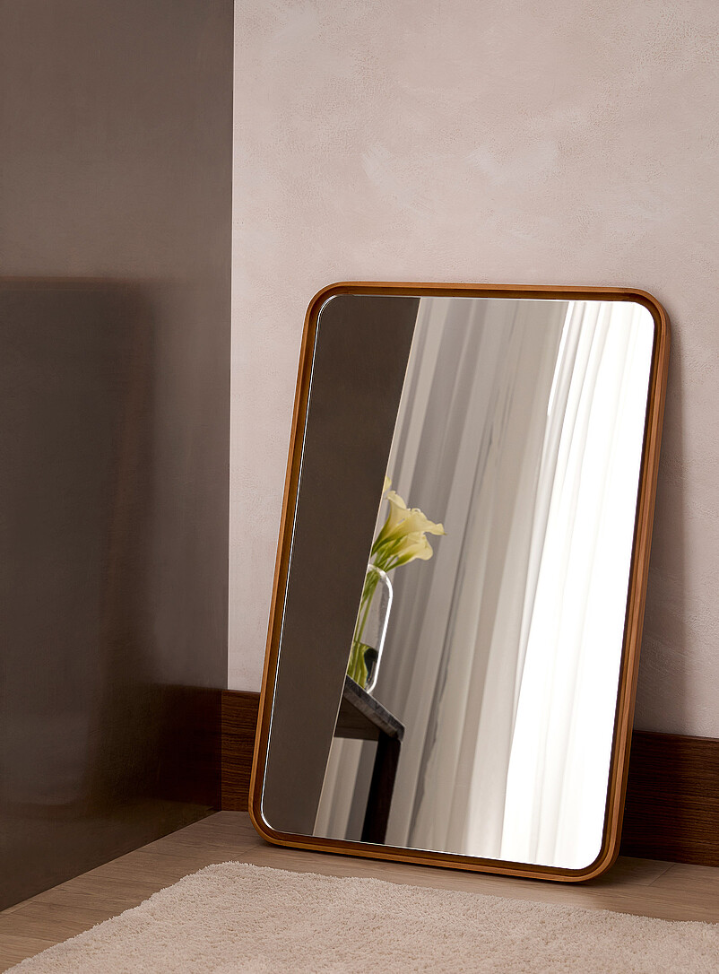Rounded corners natural pine mirror product image (primary)
