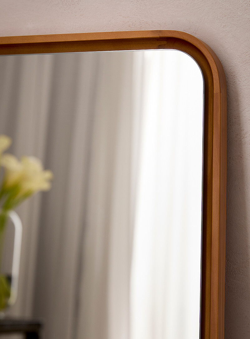Rounded corners natural pine mirror product image 2