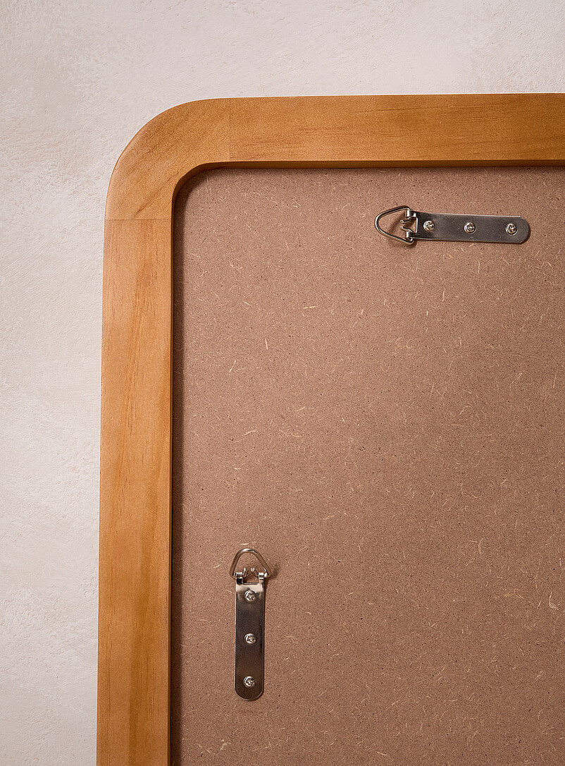 Rounded corners natural pine mirror product image 3