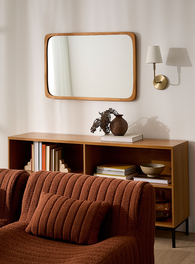 Natural Pine Subtly Rounded Mirror