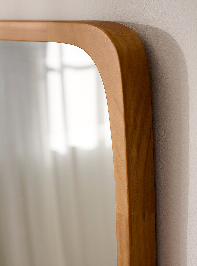 Natural pine subtly rounded mirror product image 2