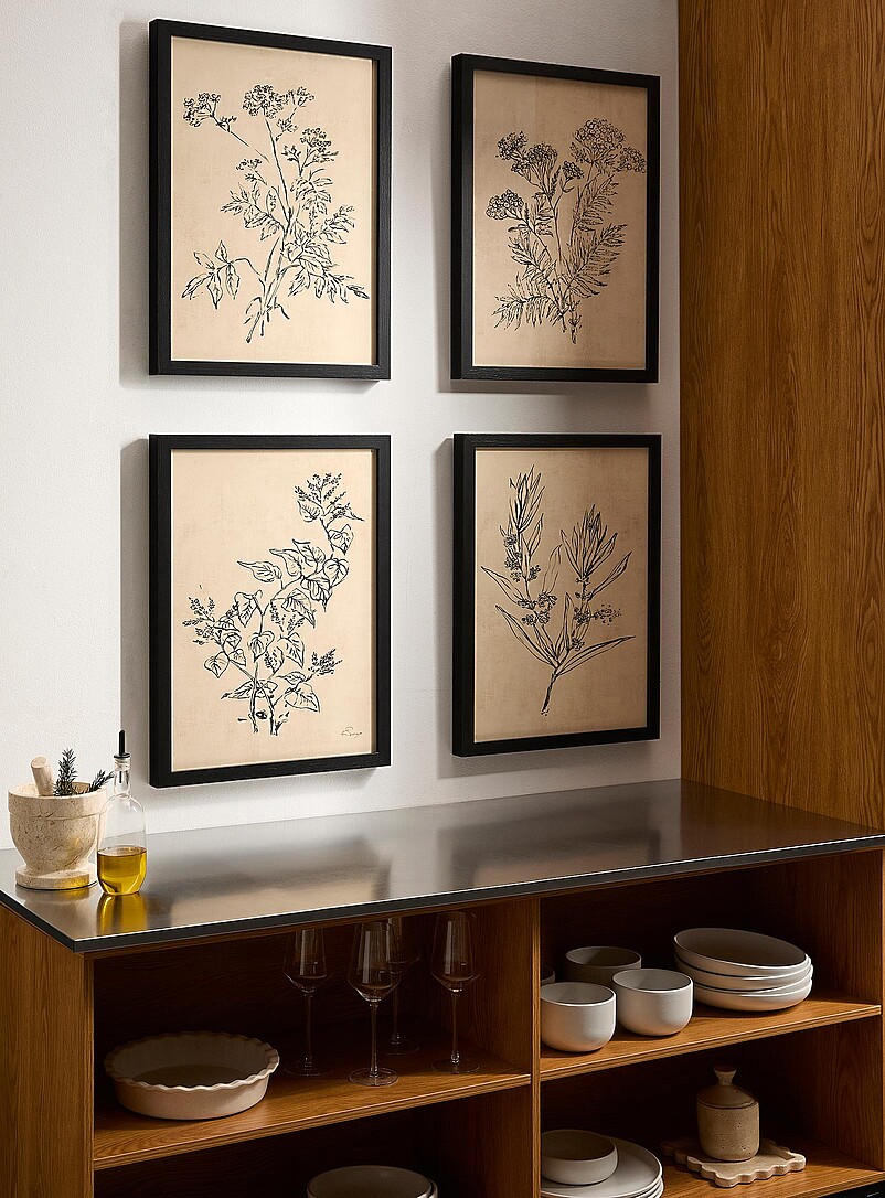 Botanical art prints Set of 4 product image (primary)