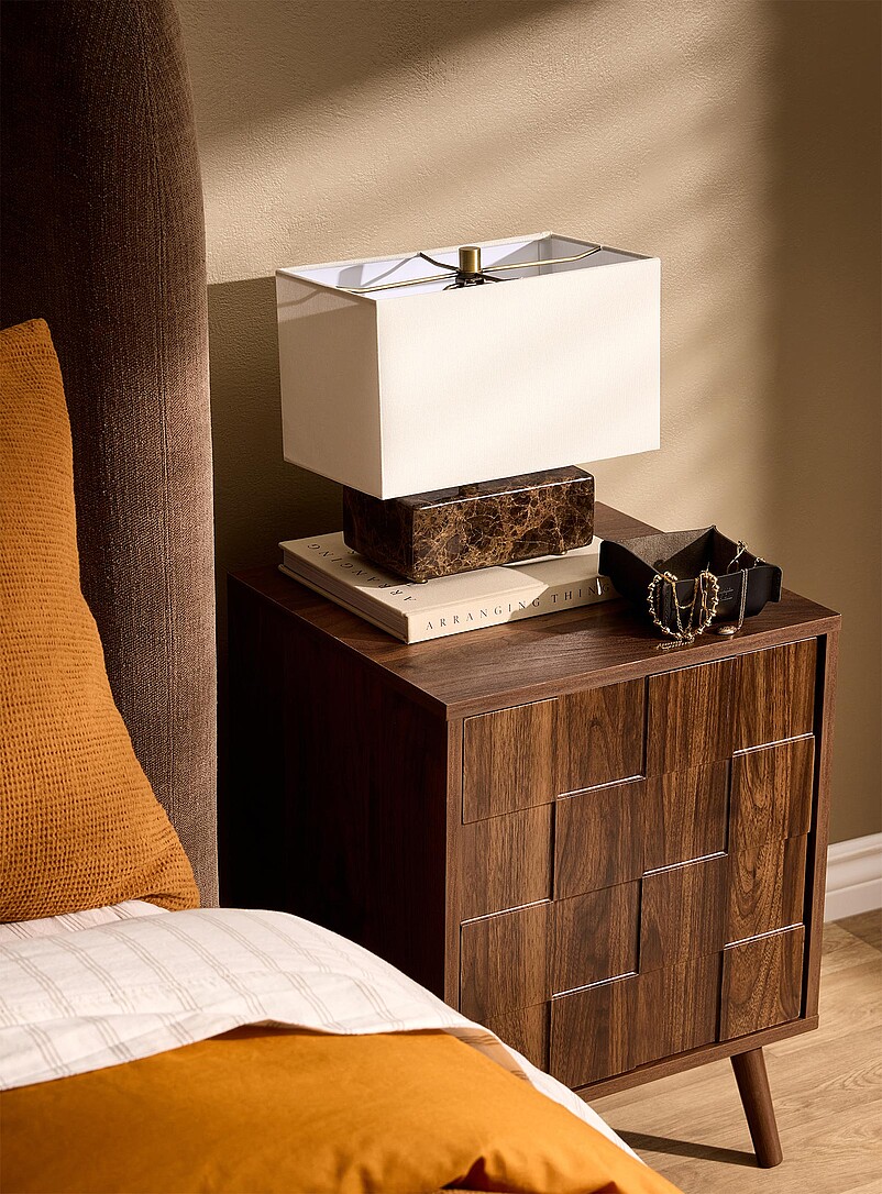 Emperador marble base rectangular table lamp product image (primary)
