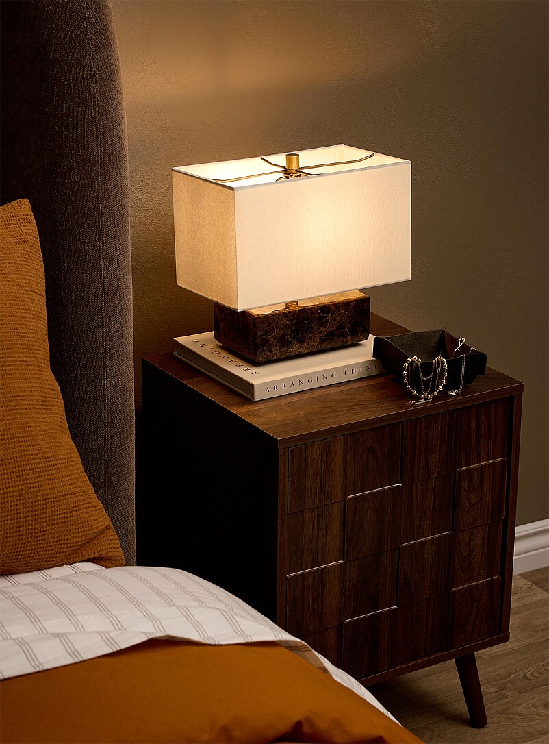 Emperador marble base rectangular table lamp product image 2