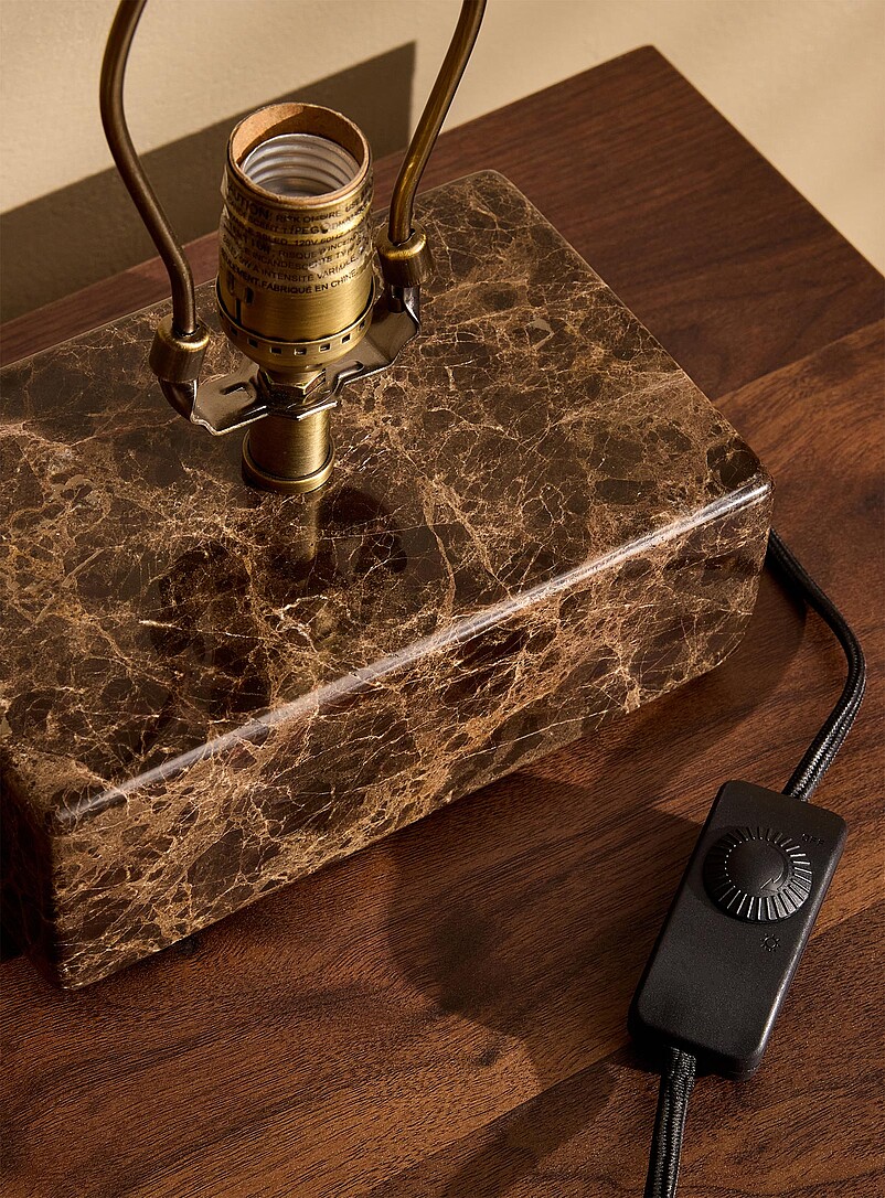 Emperador marble base rectangular table lamp product image 3