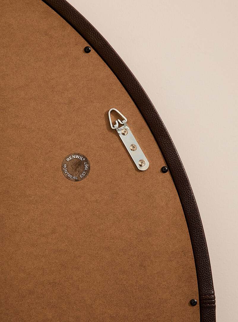 Synthetic leather round mirror product image 3