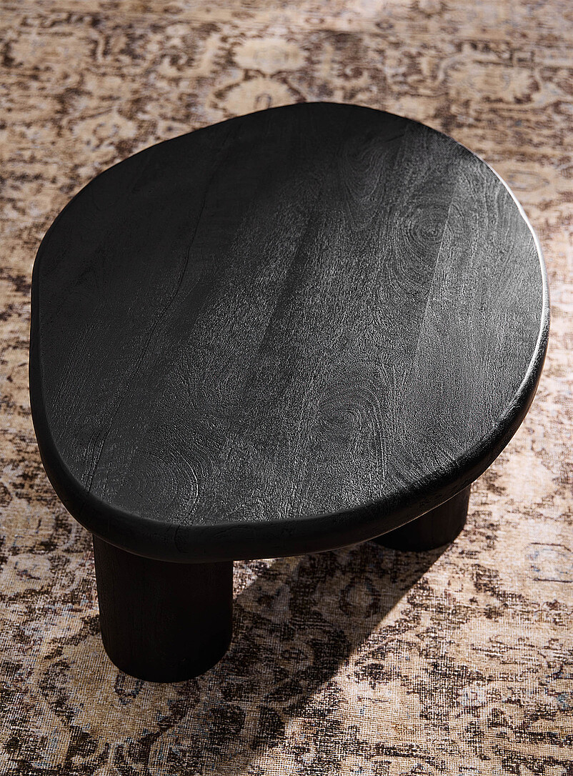 Matte black mango wood coffee table product image 2