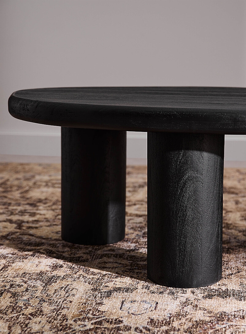 Matte black mango wood coffee table product image 3