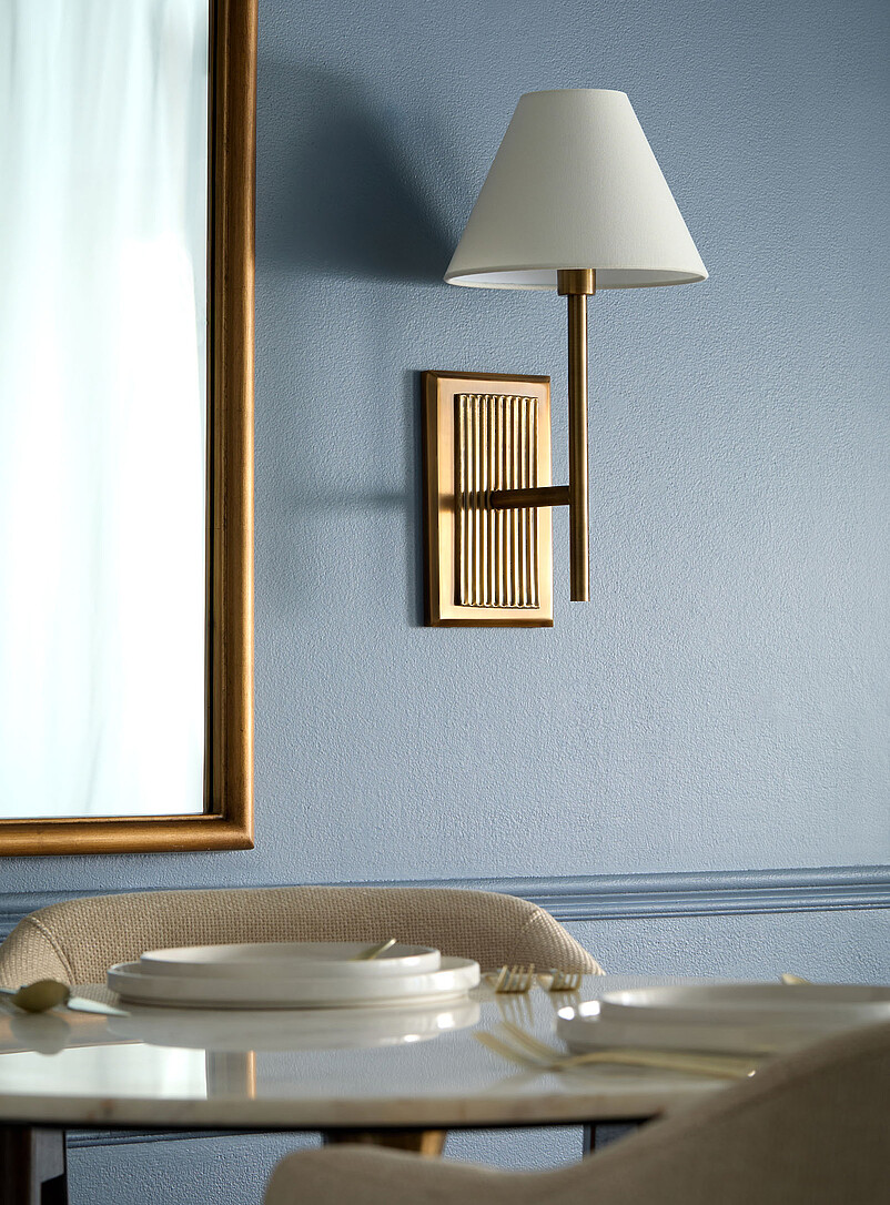 Antique brass finish fluted sconce product image 2