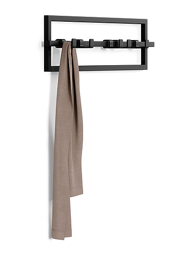 Umbra Black Cubiko five-hook wall-mounted rail coat rack