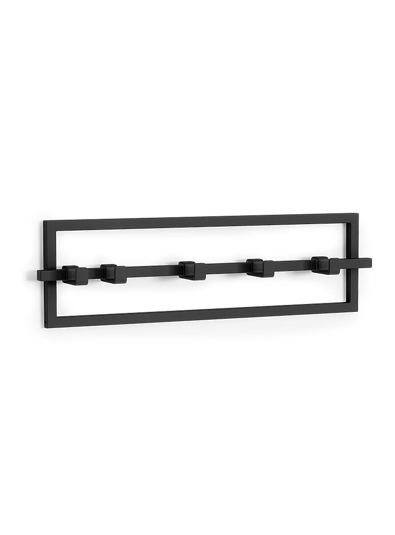 Umbra Black Cubiko five-hook wall-mounted rail coat rack