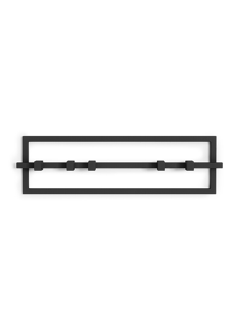 Umbra Black Cubiko five-hook wall-mounted rail coat rack