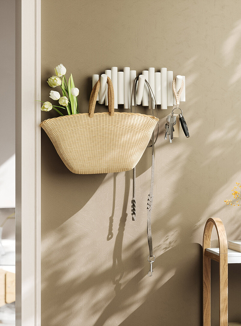 Picket Five-Hook Wall-Mounted Coat Rack