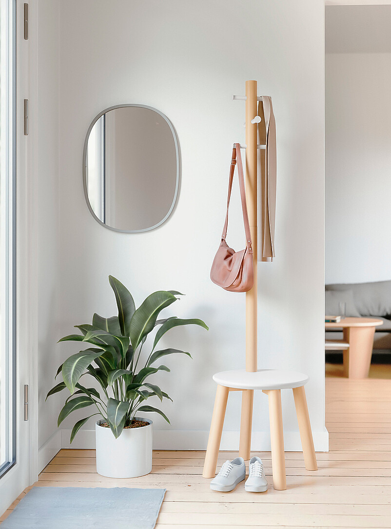 Pillar stool and coat rack product image (primary)