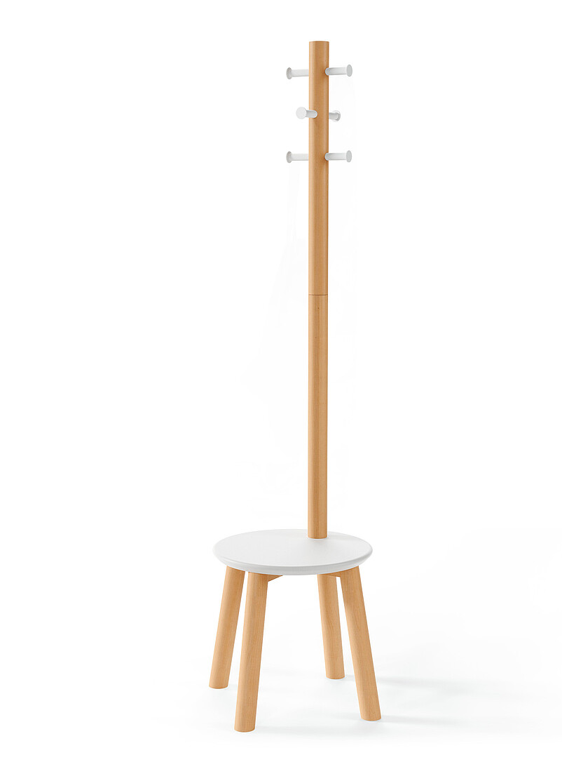 Pillar stool and coat rack product image 3