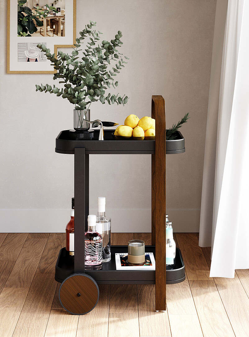 Bellwood two-tone bar cart product image (primary)