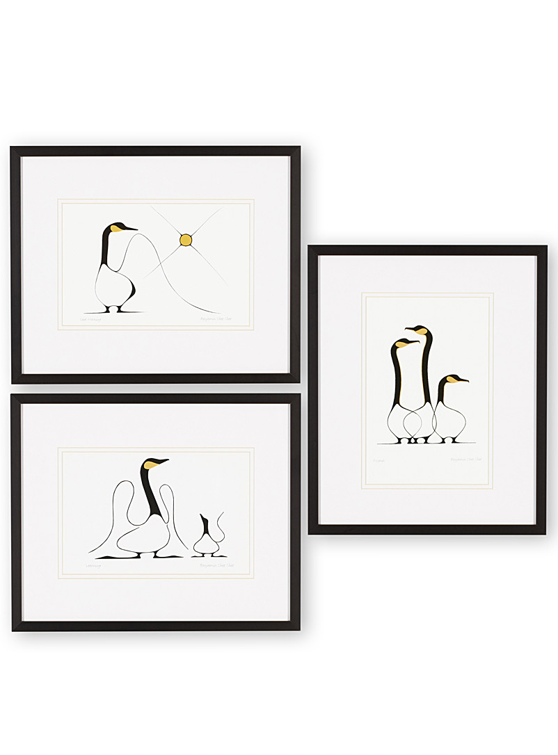 Simons Maison Assorted White geese 3-piece art print set 12 x 14.25 in