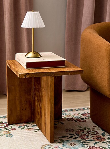 Teck wood side table