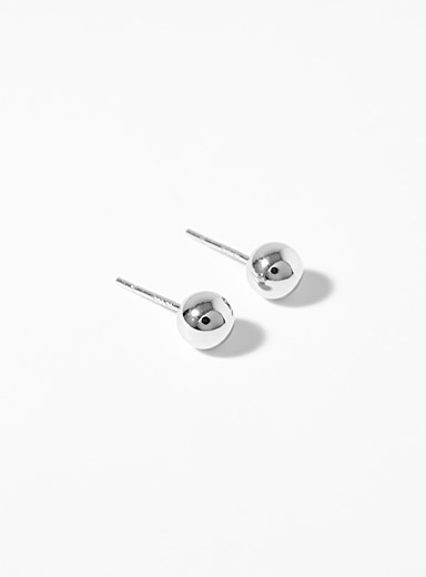 Les boucles d'oreilles argent billes miroitantes