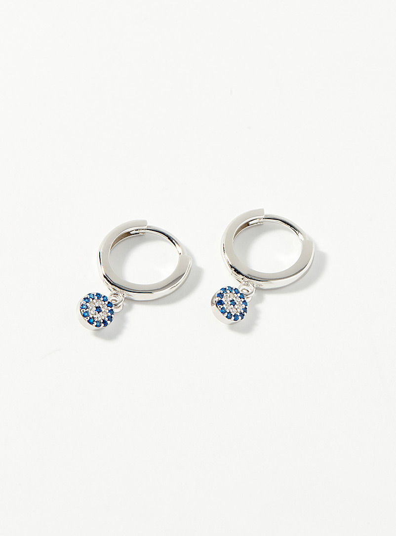 Simons Silver Royal blue stone earrings for women