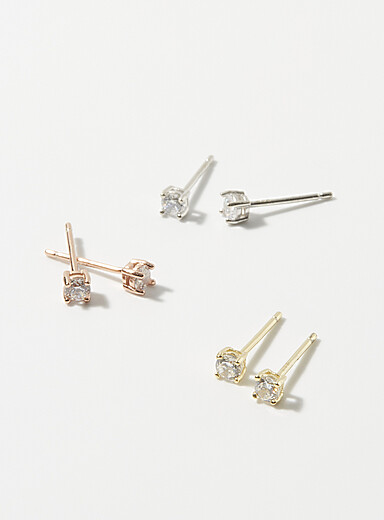 Les boucles d'oreilles minizircons Ensemble de 3