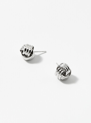 Les boucles d'oeilles argent effet n&oelig;ud