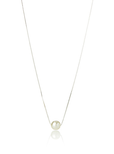 Shiny pearl silver chain