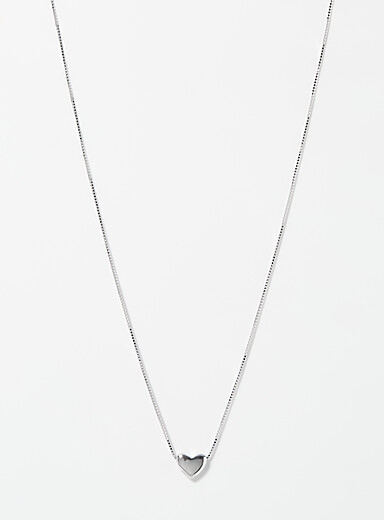 Fine heart silver chain