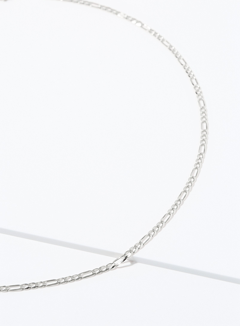 Le 31 Silver Figaro long chain necklace for men
