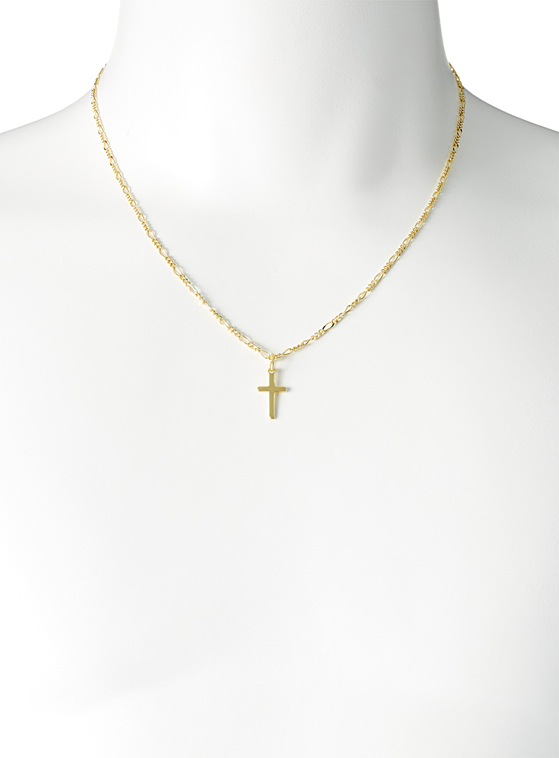 Le 31 Golden Yellow Golden cross necklace for men