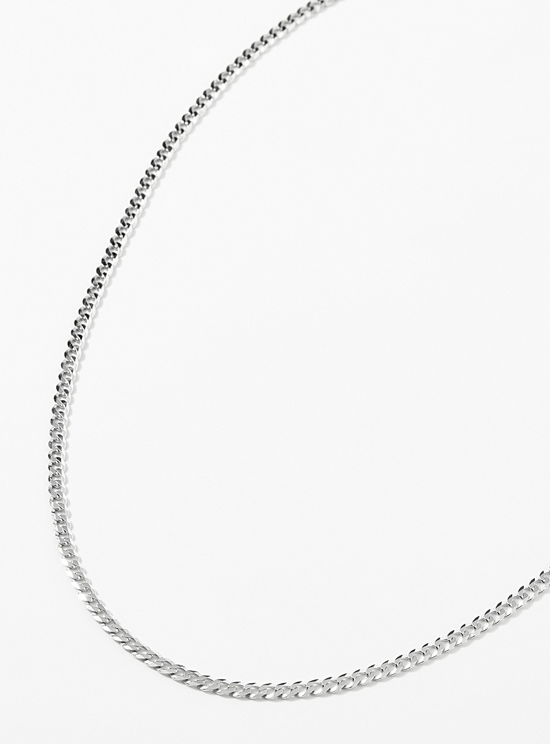 Le 31 Silver Braided link chain necklace for men