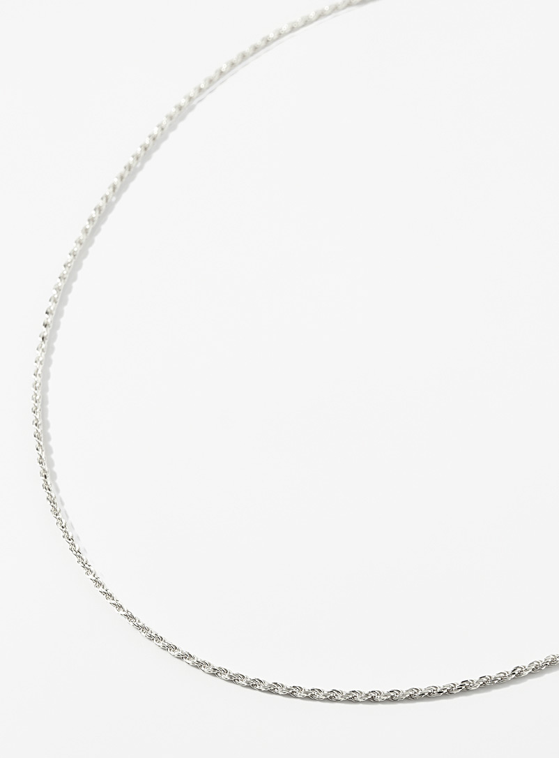 Le 31: Le collier mini maille corde Argent pour homme
