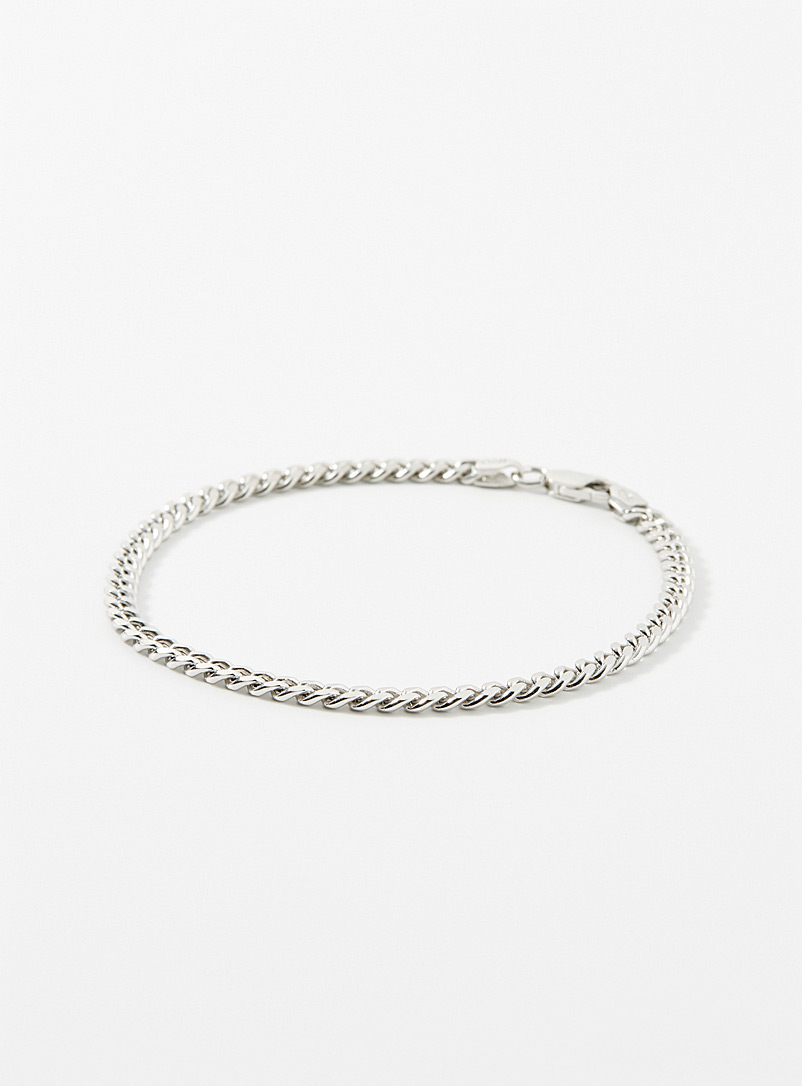 Le 31 Silver Silver Cuban-link chain bracelet for men