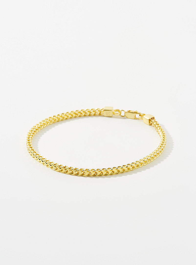 Le 31 Golden Yellow Golden Cuban-link chain bracelet for men