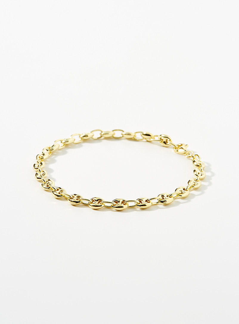 Le 31 Golden Yellow Coffee bean link bracelet for men