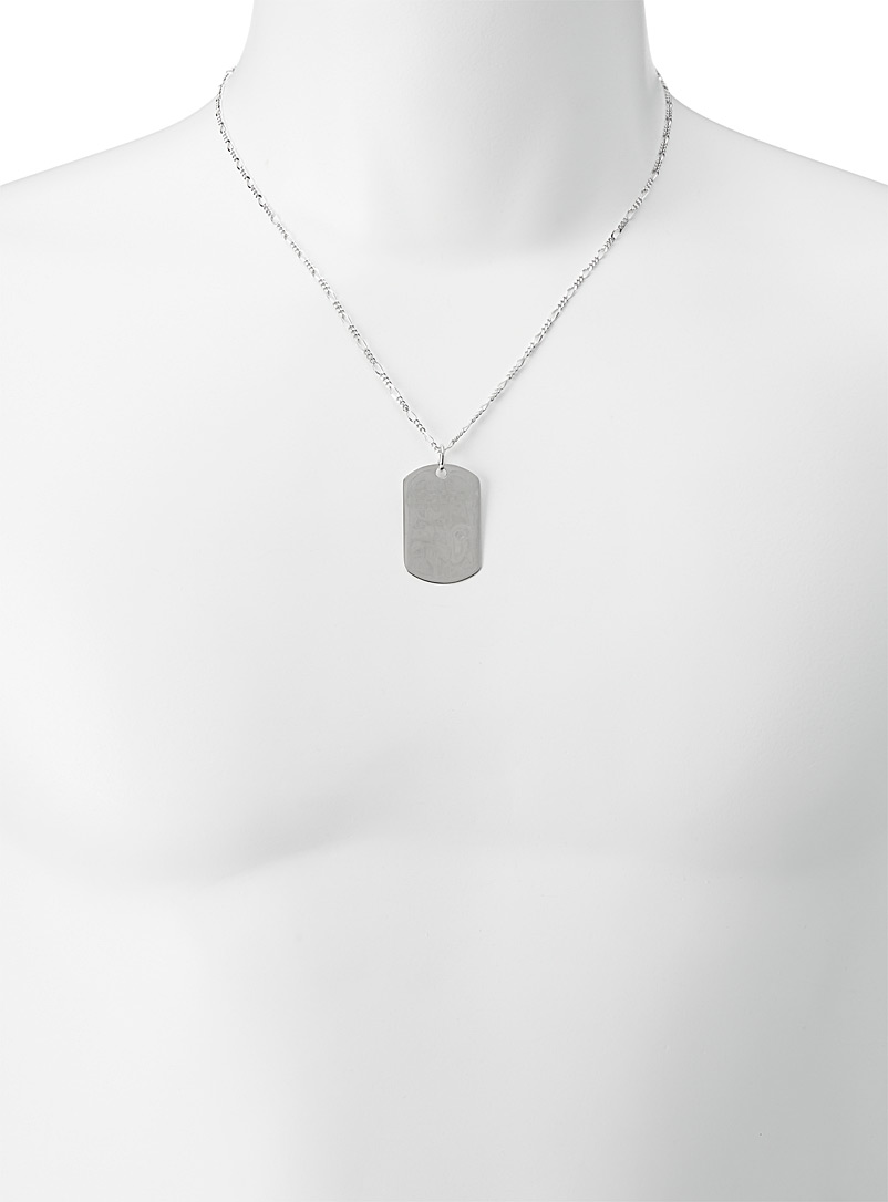 Le 31 Silver Plate pendant chain necklace for men
