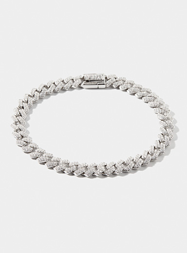 Shimmery Cuban-link chain bracelet | Simons | | Simons