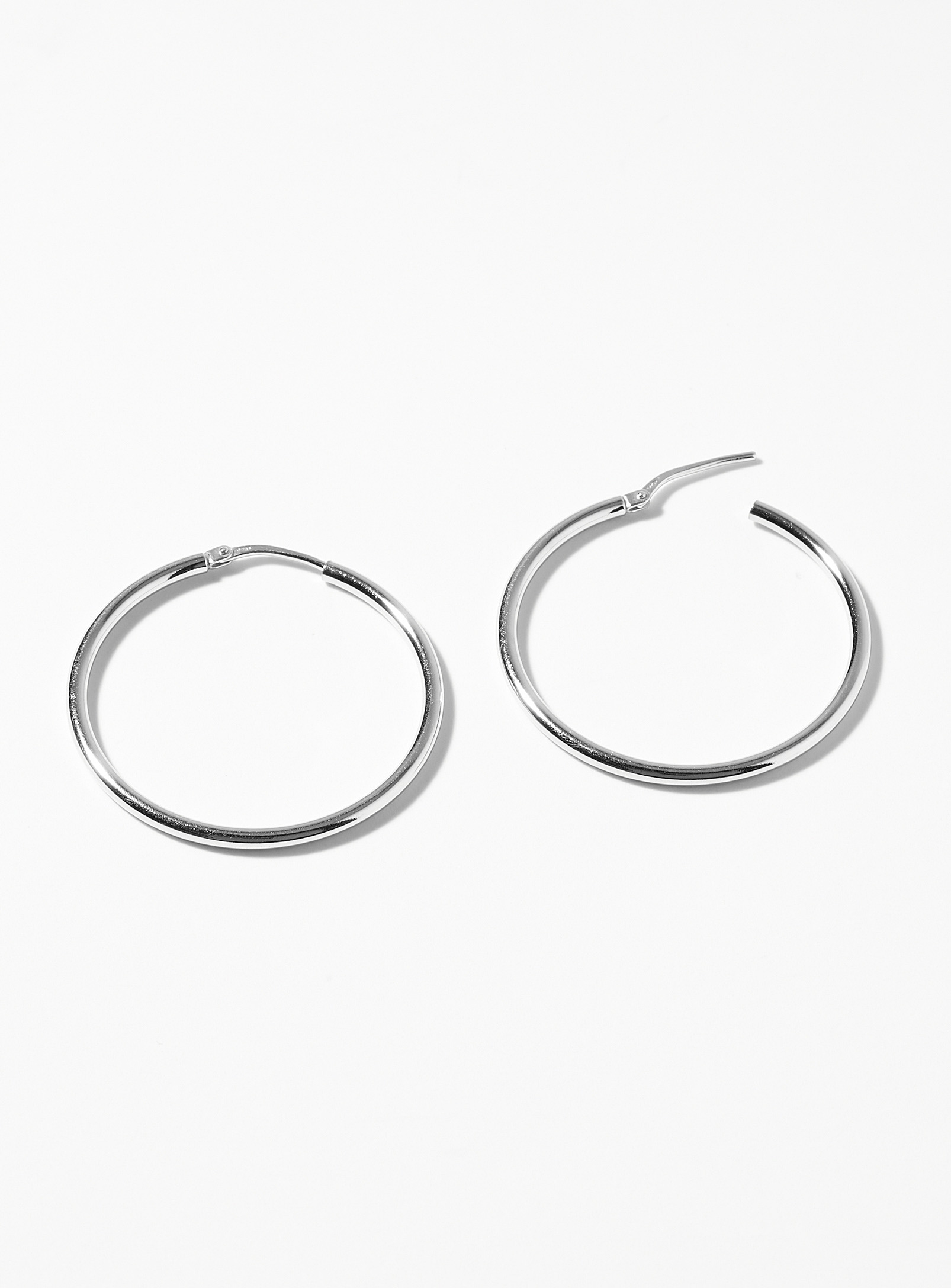 Simons - Women's Fine silver Hoop Earrings