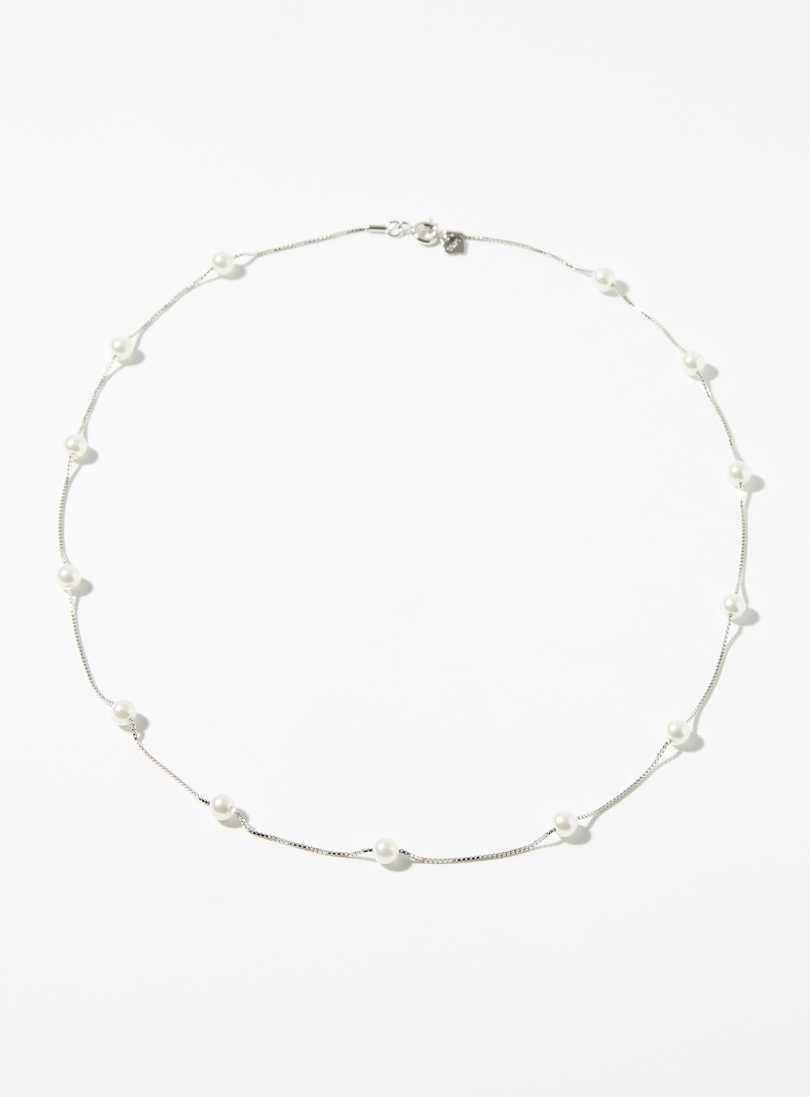 Simons - Women's Pearly bead silver chain