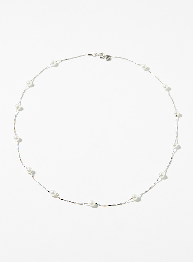 Pearly bead silver chain product image (primary)